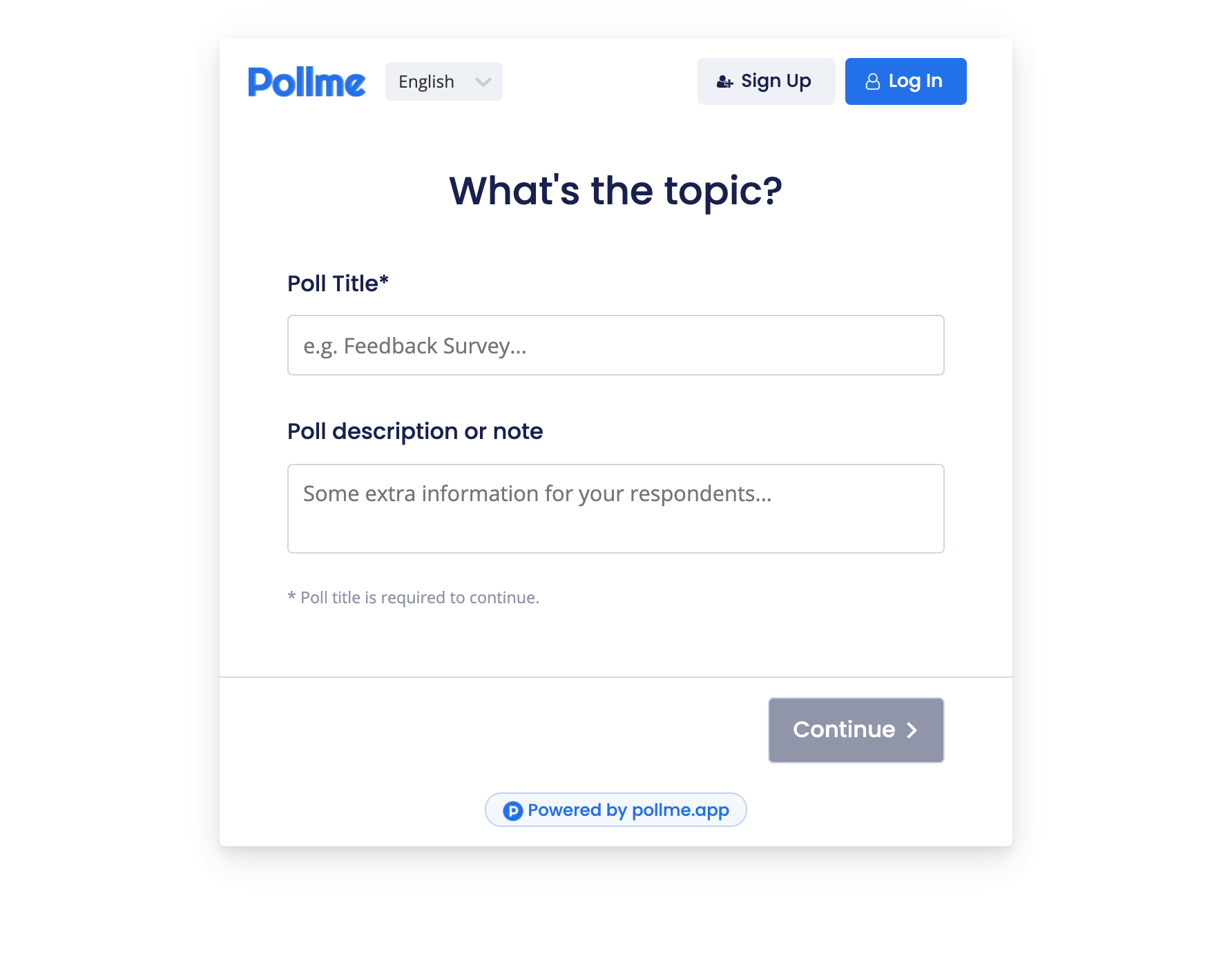 Pollme create page